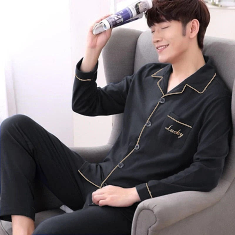 Pyjama Homme Confortable Manches Longues pour Toute la Famille