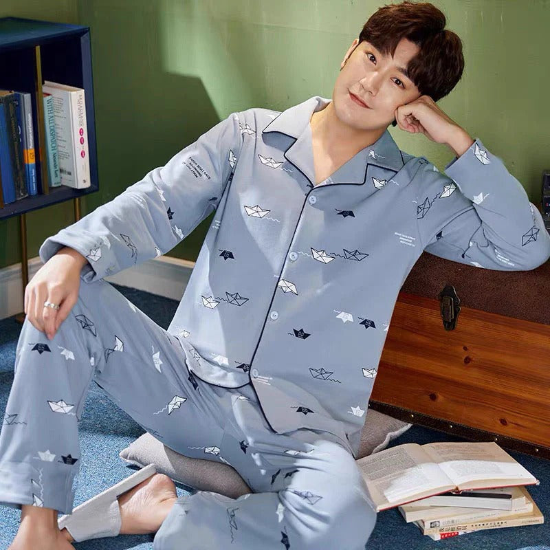Pyjama Homme Confortable Manches Longues pour Toute la Famille