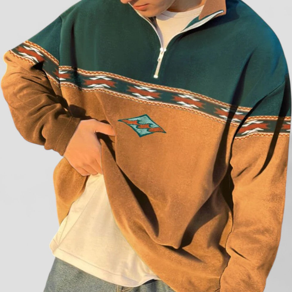 Sweat-shirt zippé homme style sportif