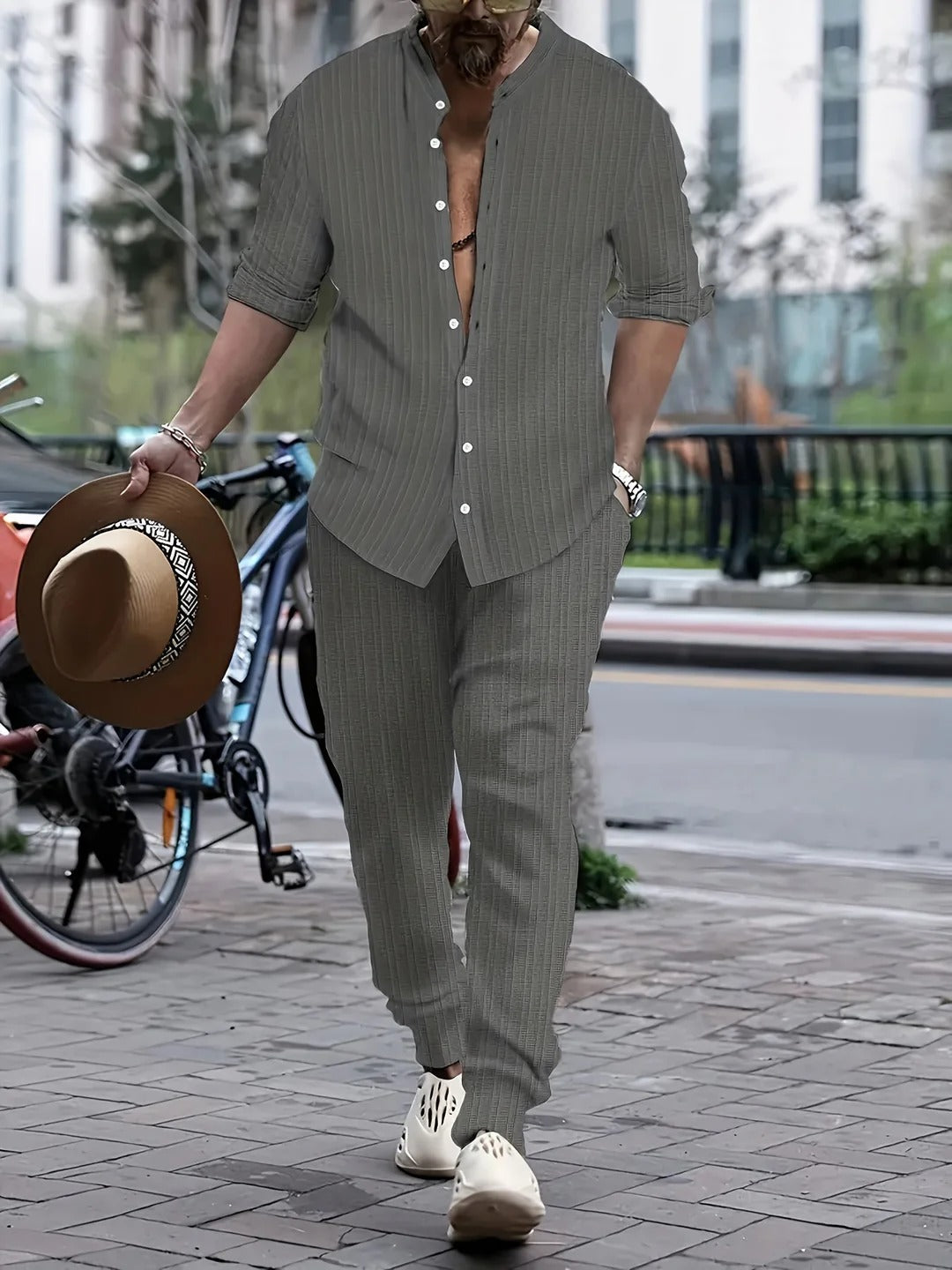 Costume Homme Décontracté Chemise et Pantalon