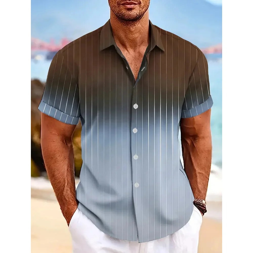 Chemise Homme Été Manches Courtes Colorée