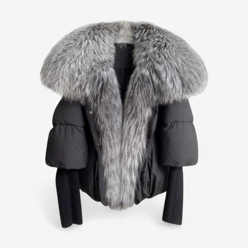 Parka Femme Élégante à Manches Longues avec Col en Fourrure Synthétique - LuxeStyle