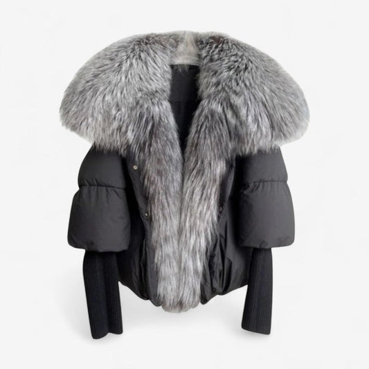 Parka Femme Élégante à Manches Longues avec Col en Fourrure Synthétique - LuxeStyle