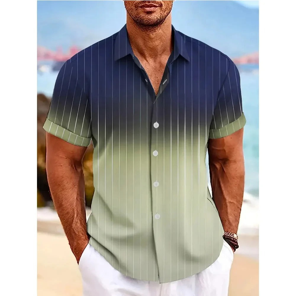 Chemise Homme Été Manches Courtes Colorée