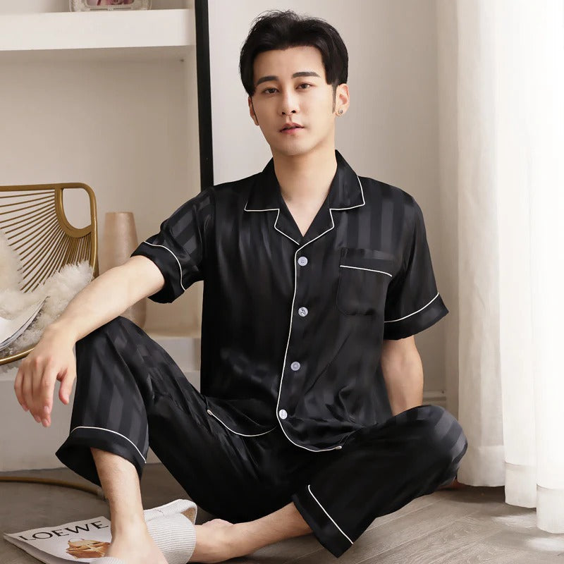 Pyjama Homme Rayé Confortable Nuit - LuxeStyle