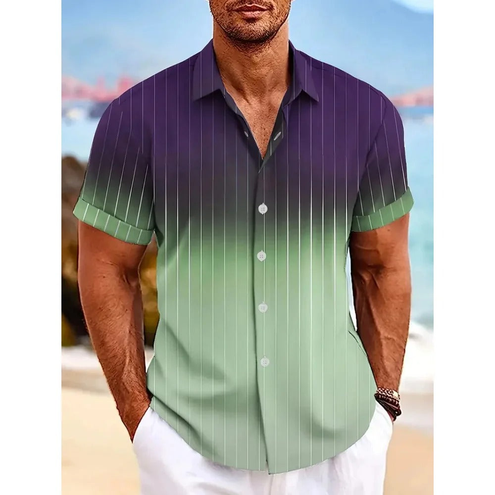 Chemise Homme Été Manches Courtes Colorée