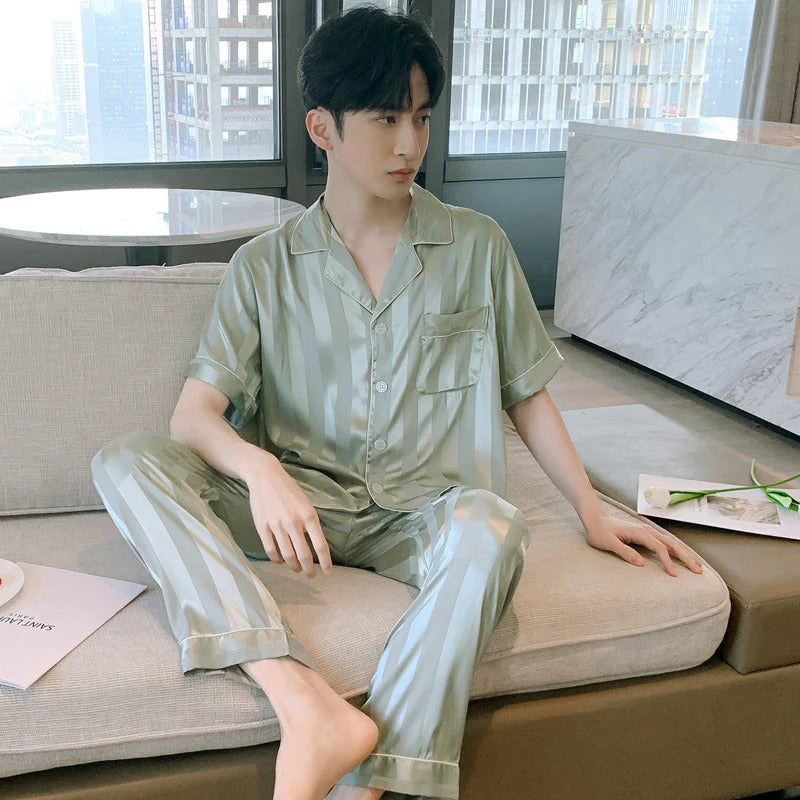 Pyjama Homme Rayé Confortable Nuit