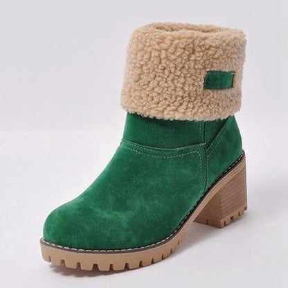 Bottes Femme Hiver à Talon Haut avec Fermeture Éclair