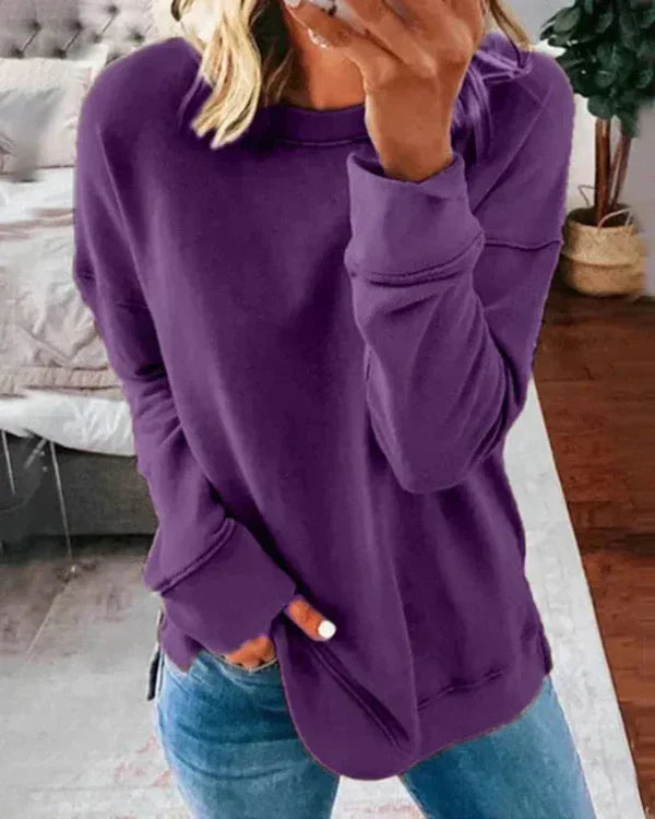 Sweat à Capuche Femme Douce – Pull Décontracté en Coton avec Col Rond
