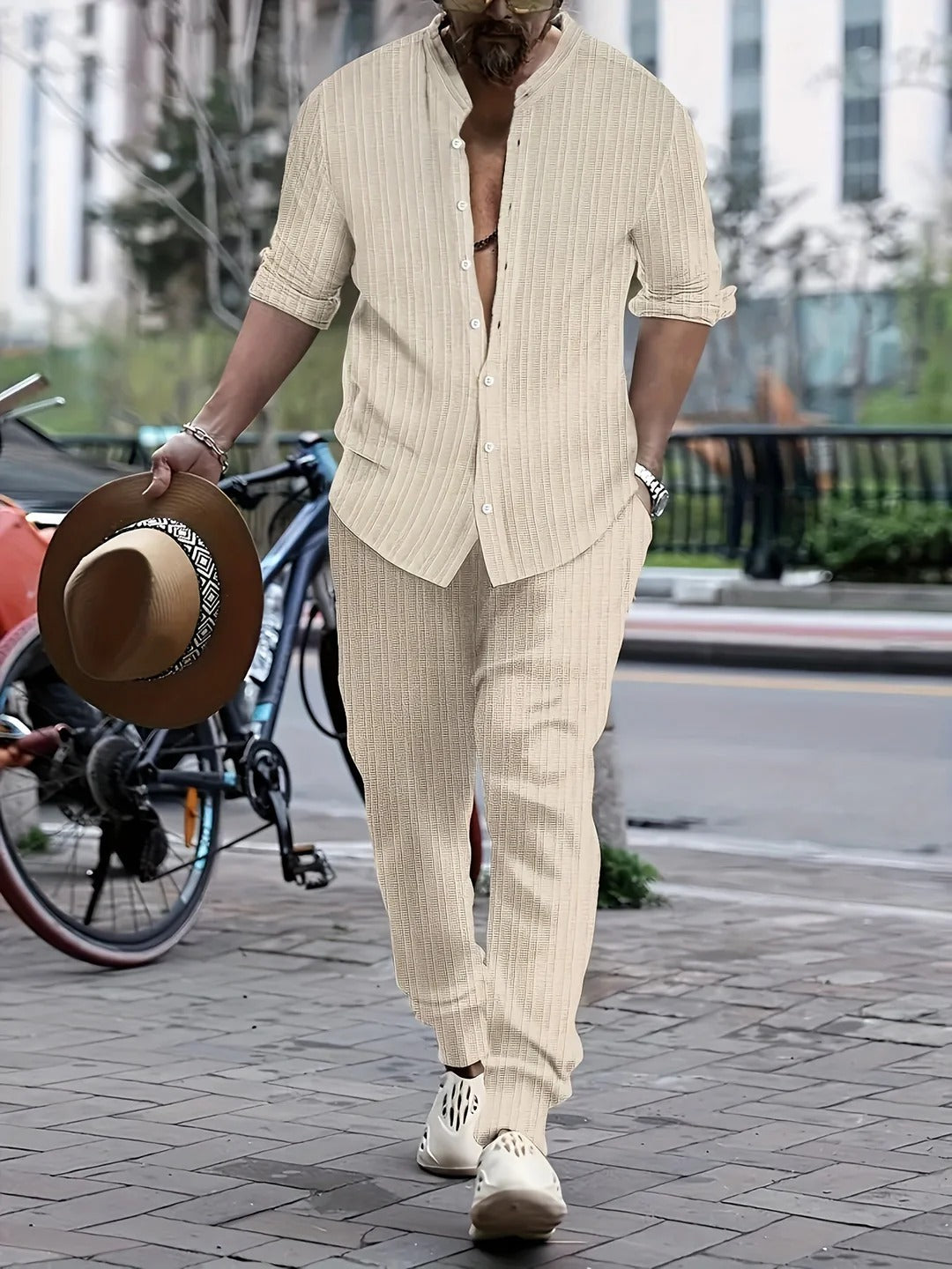 Costume Homme Décontracté Chemise et Pantalon