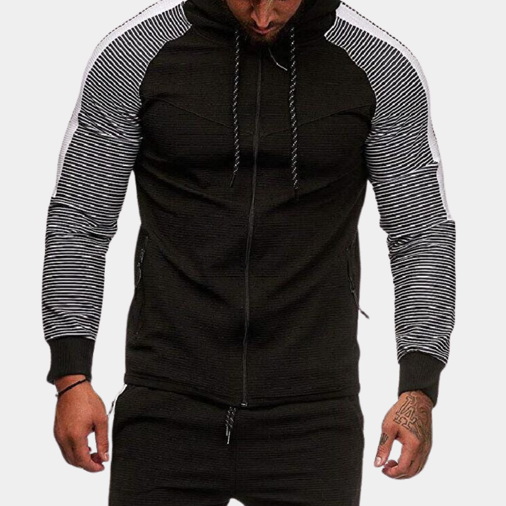 NIKO - Veste à Capuche Rayée pour Homme