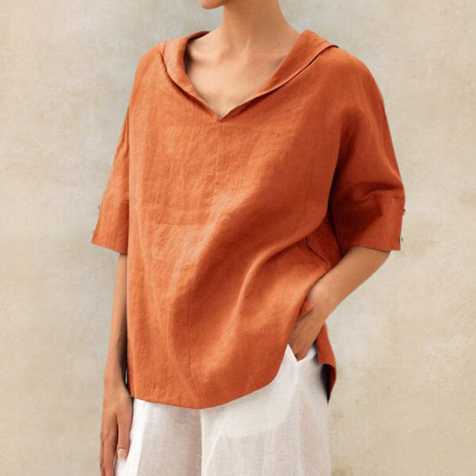 Chemise Féminine Confortable à Col V pour Femme Daily - LuxeStyle