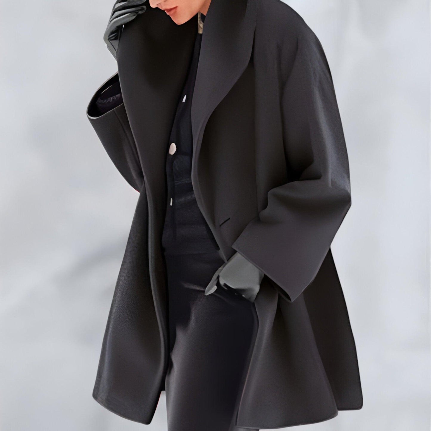 Manteau Femme Écarlate à Col Détendu et Manches Élégantes