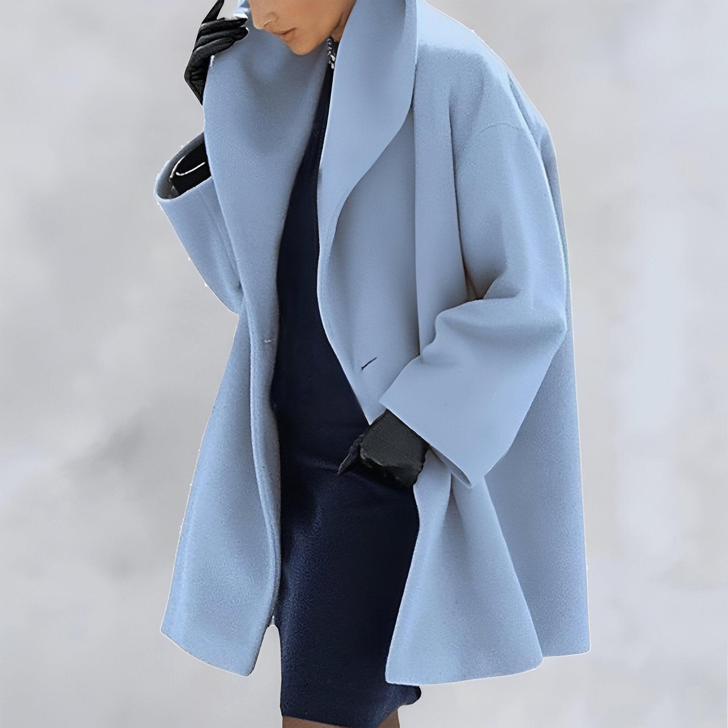 Manteau Femme Bourgogne à Col Évasé et Manches Élégantes