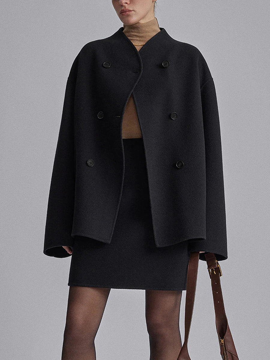 Manteau Femme Élégant Détachable Taupe Chic