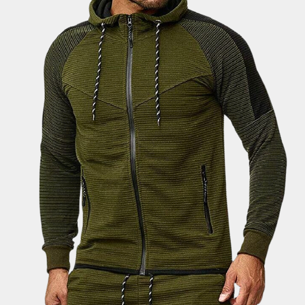 NIKO - Veste à Capuche Rayée pour Homme