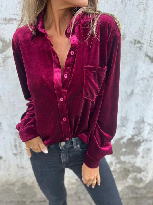 Chemisier femme Chic à manches longues avec poches - LuxeStyle