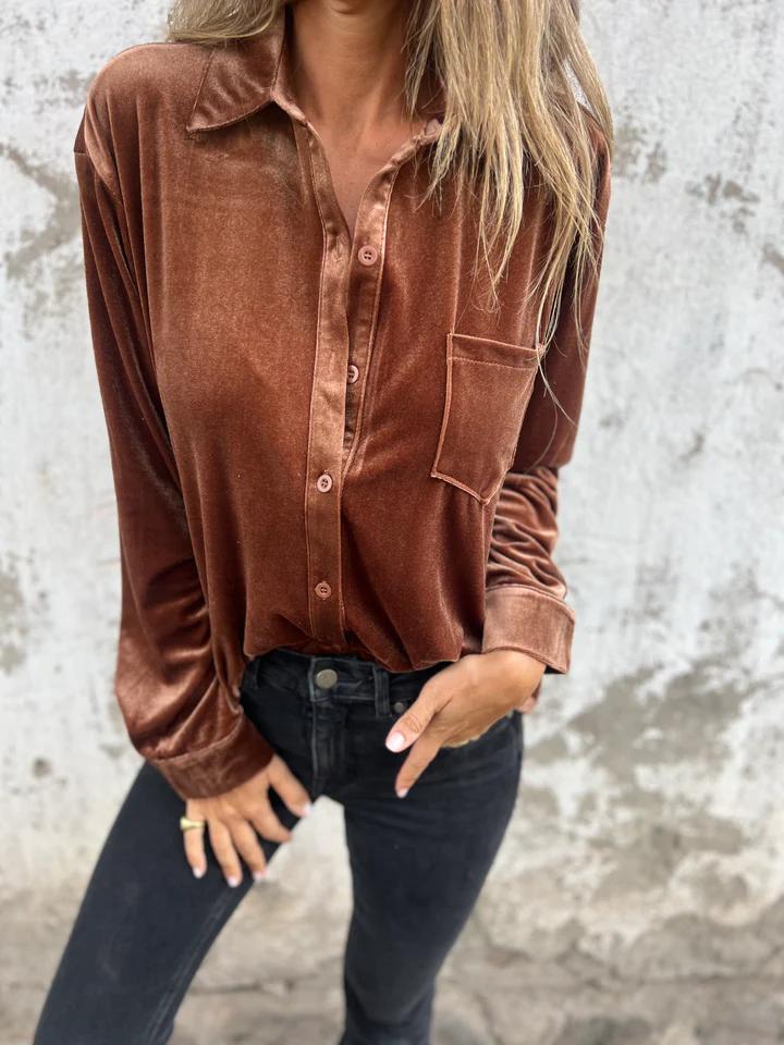 Chemisier femme Chic à manches longues avec poches