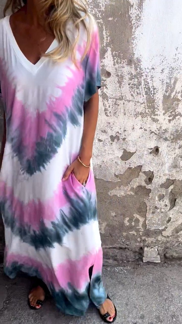 Robe longue colorée pour femme été