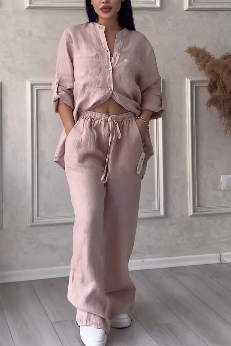 Tenue Femme Élégante Noir Chemisier et Pantalon Chic