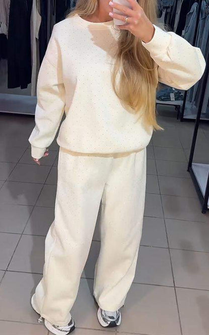 Tenue Décontractée Femme Élégante - Pyjama Chic avec Paillettes & Coupe Détendue