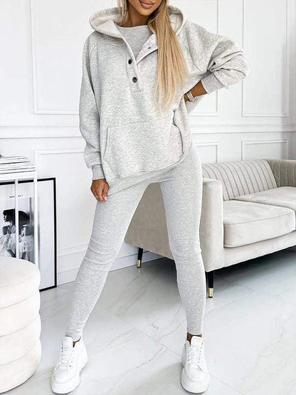 Vêtements Décontractés Femme – Ensemble Douillet avec Sweat Capuche & Pantalon Élastique - LuxeStyle