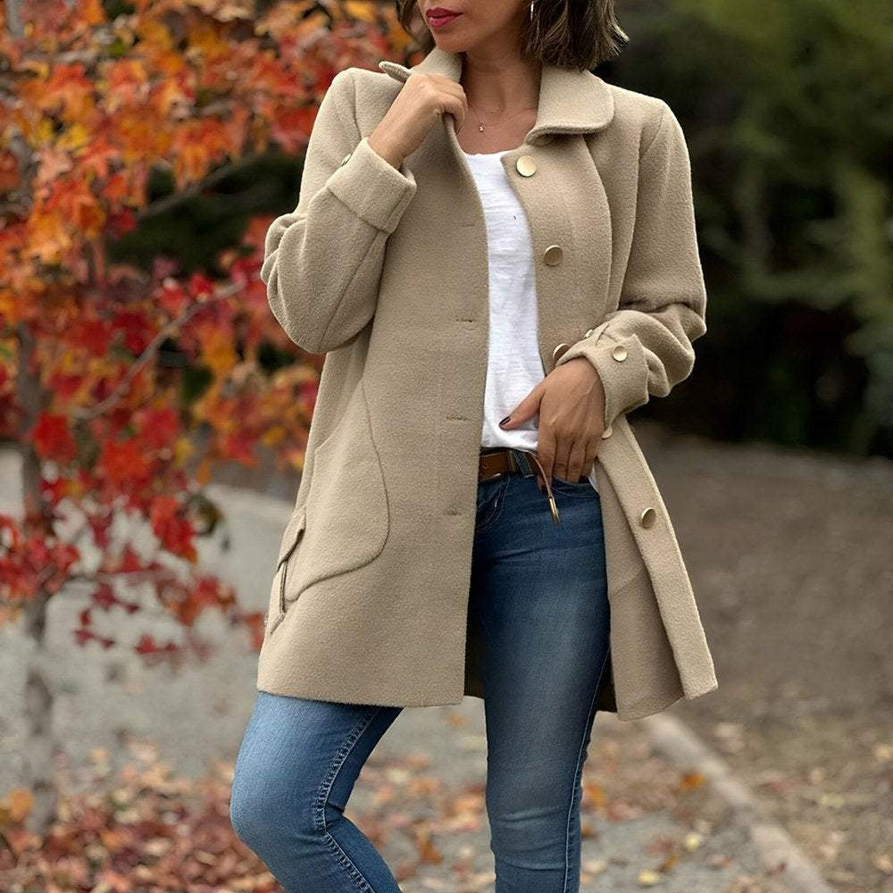 Veste casual à boutons avec poches pratiques - LuxeStyle