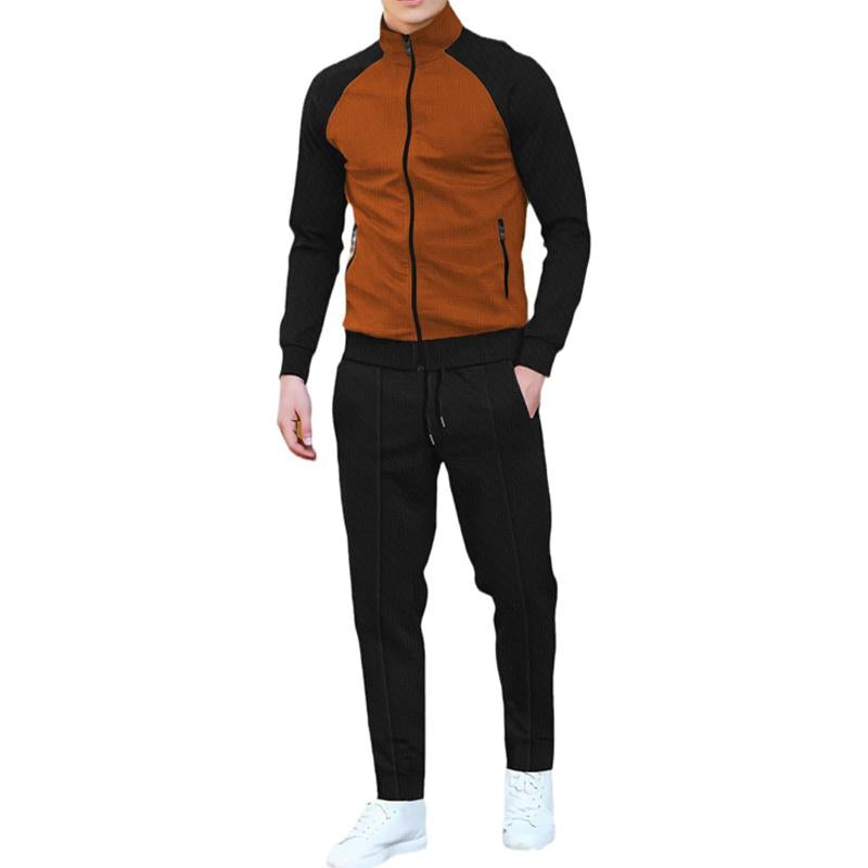 Veste de sport décontractée marron noir homme - LuxeStyle