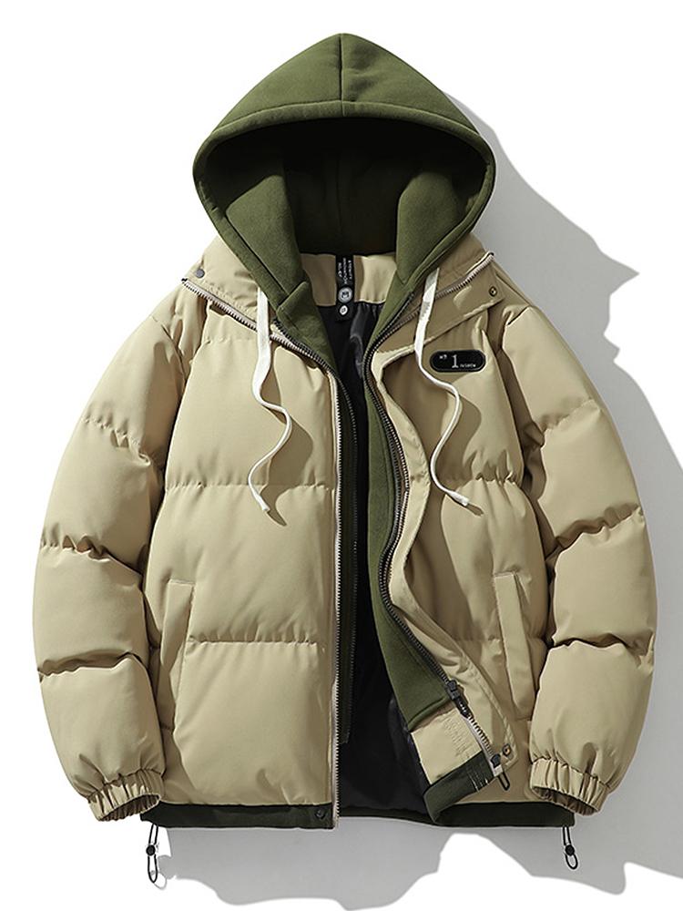 Veste Hivernale Doublée avec Capuche et Poches pour Homme