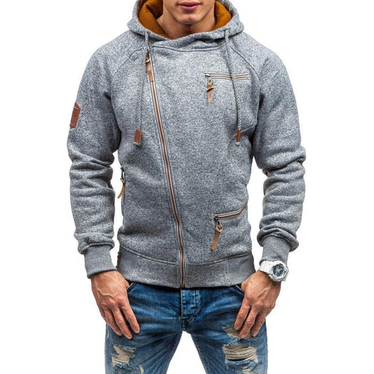 Blouson à capuche zippé noir pour homme - LuxeStyle