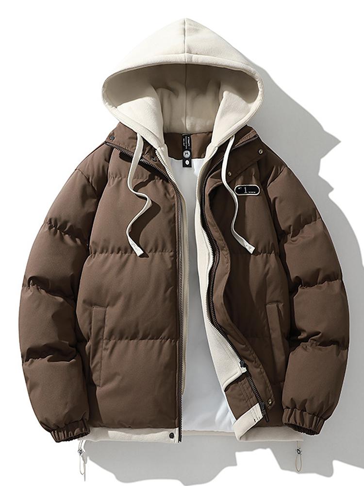Veste Hivernale Doublée avec Capuche et Poches pour Homme