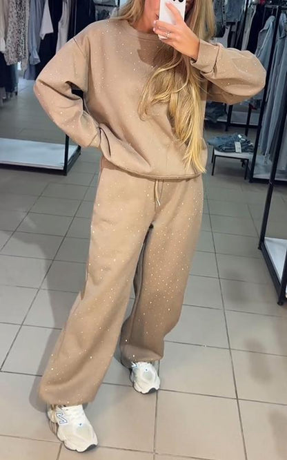 Tenue Décontractée Femme Élégante - Pyjama Chic avec Paillettes & Coupe Détendue