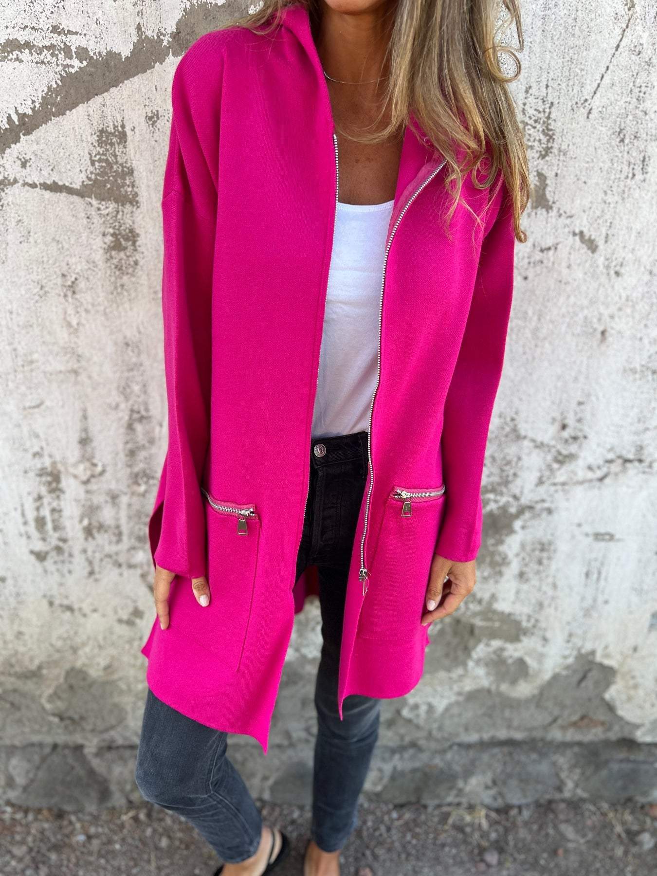 Veste feminine à manches longues et coupe décontractée