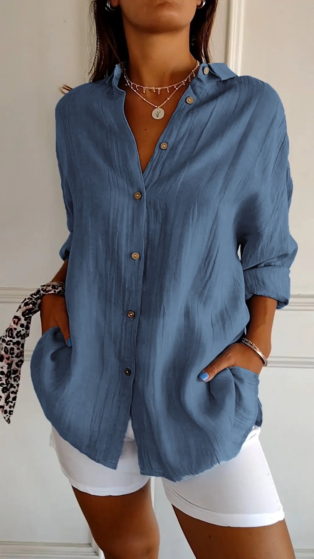 Chemise féminine douce Manches courtes
