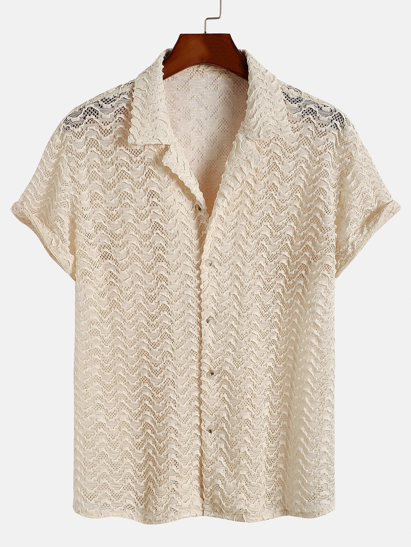 Chemise Décontractée Homme Manches Courtes Effet Texturé - LuxeStyle