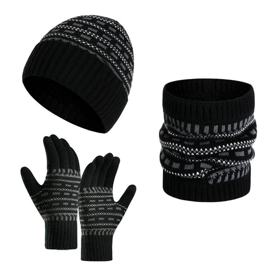 Tenue Hiver Homme Complète avec Bonnet, Écharpe et Gants - LuxeStyle