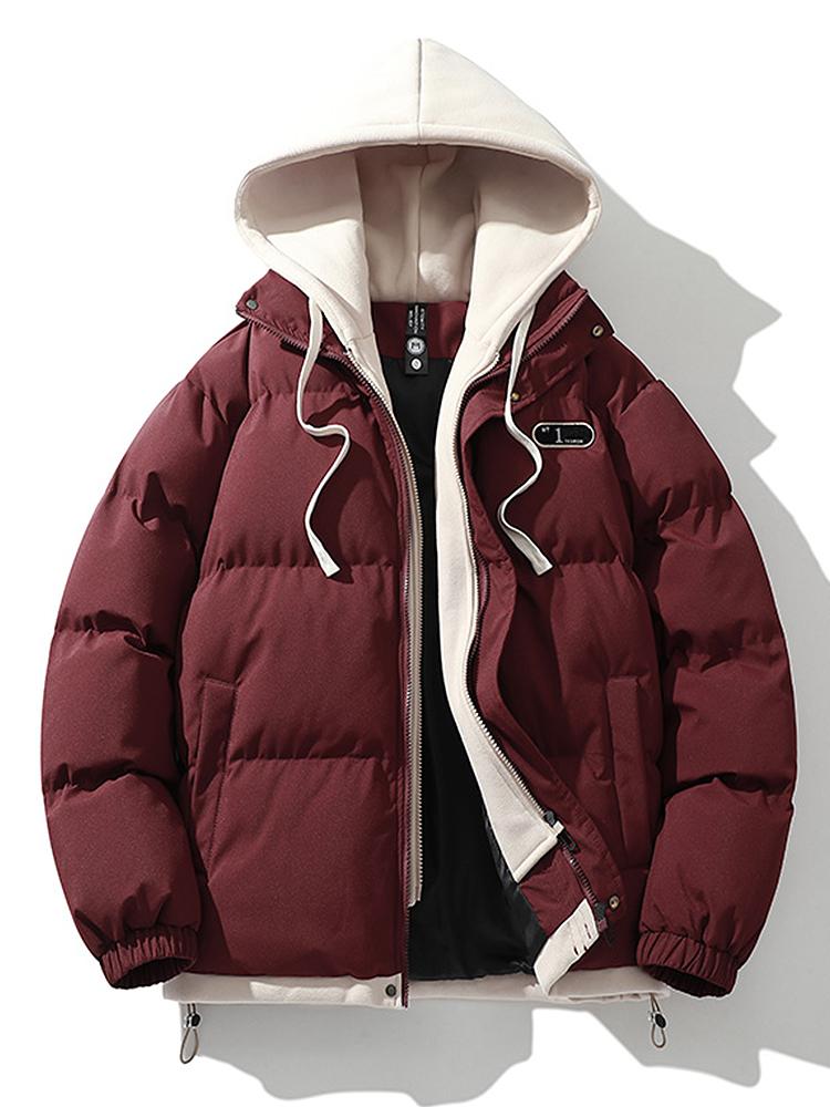 Veste Hivernale Doublée avec Capuche et Poches pour Homme