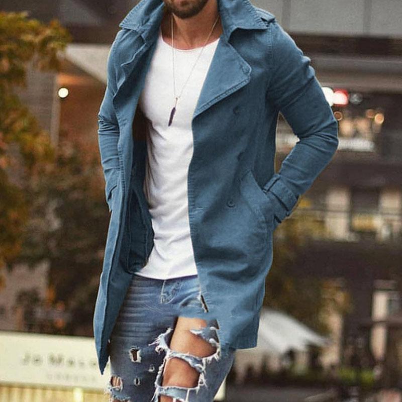 Manteau Trench Classique Homme Marine à Fermeture Éclair - LuxeStyle