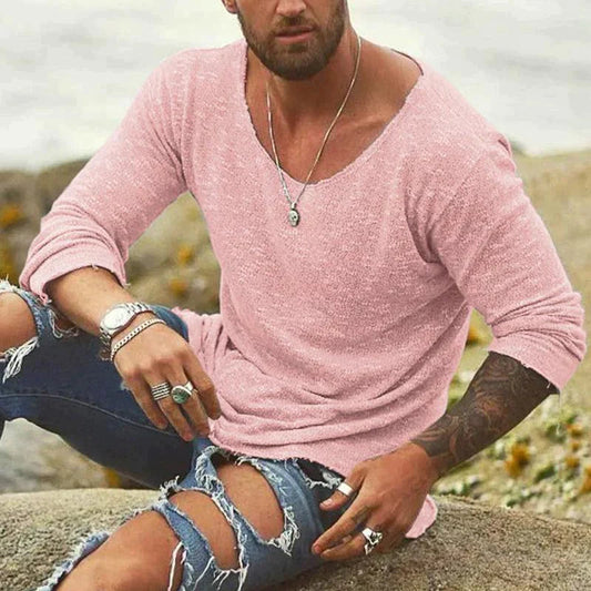 Chemise Relaxe Manches Longues Col Large - LuxeStyle