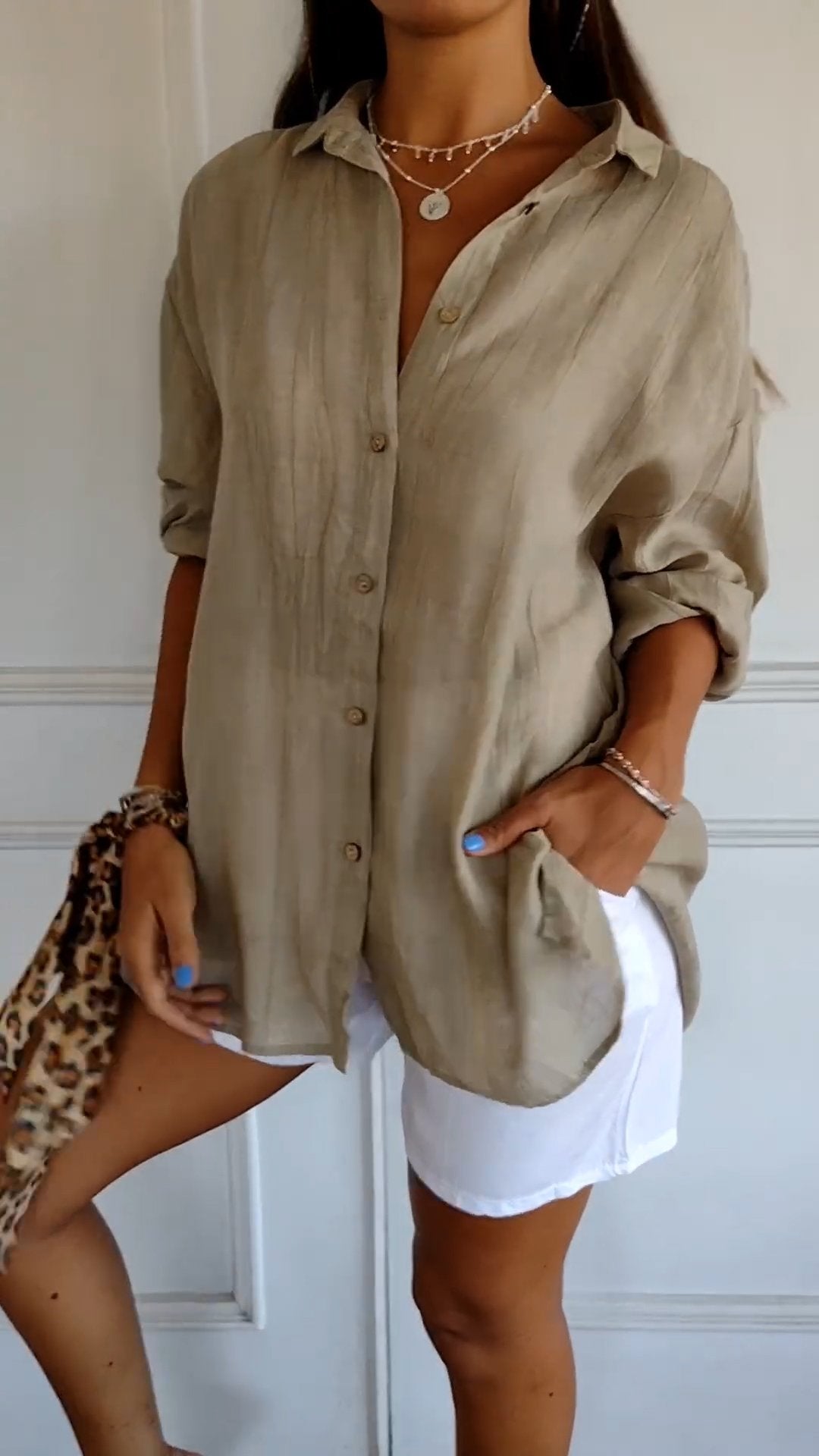 Chemise féminine douce Manches courtes