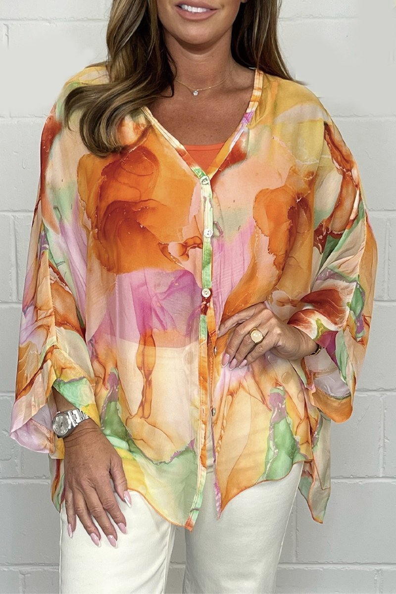 Chemise Féminine Col V Manches Larges - LuxeStyle