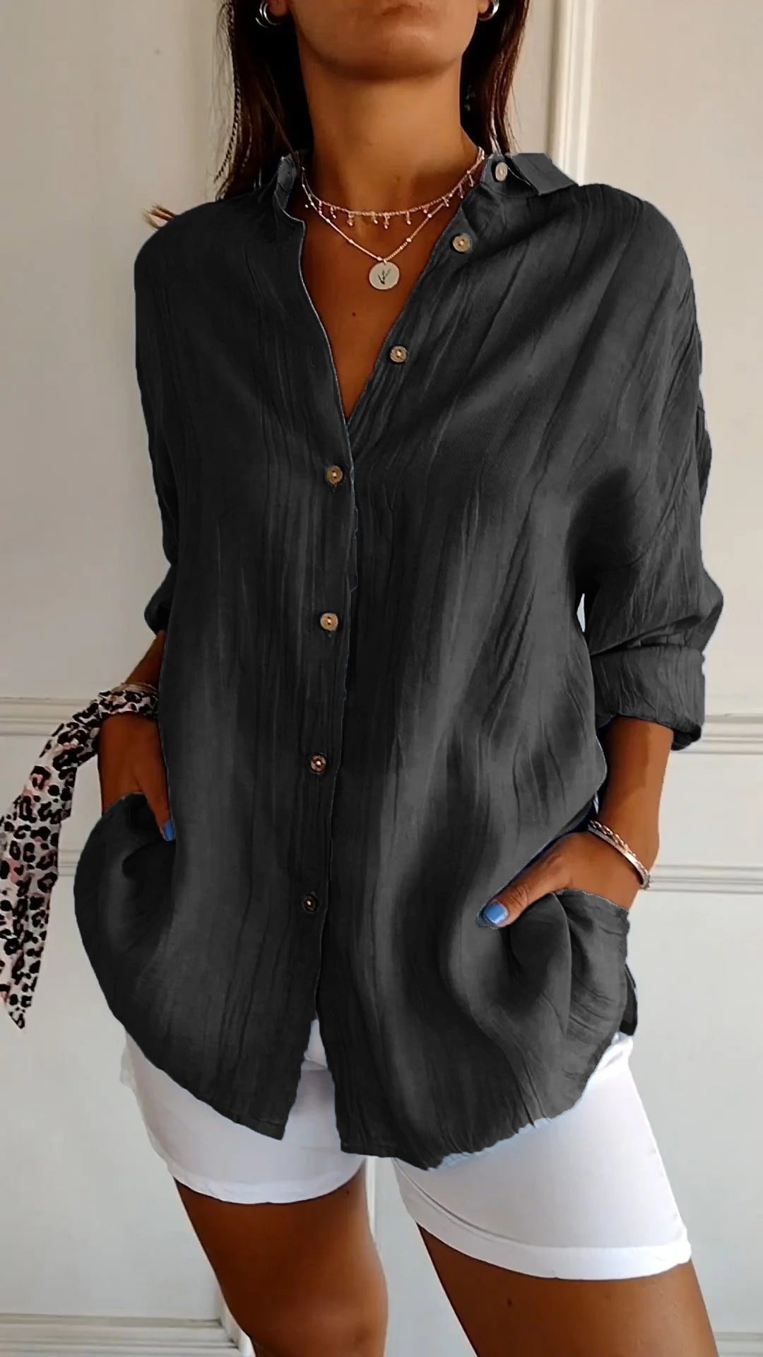 Chemise féminine douce Manches courtes