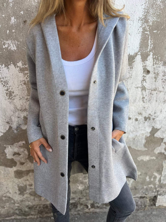 Veste Longue Capuche Femme - Légère et Élégante pour Automne - LuxeStyle