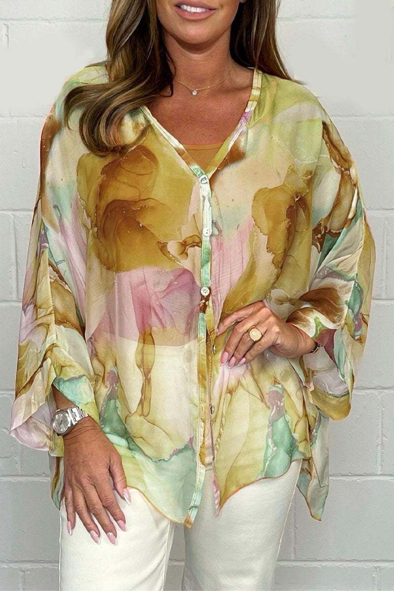 Chemise Féminine Col V Manches Larges