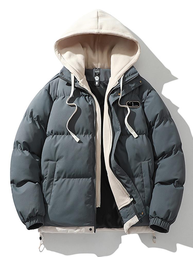 Veste Hivernale Doublée avec Capuche et Poches pour Homme