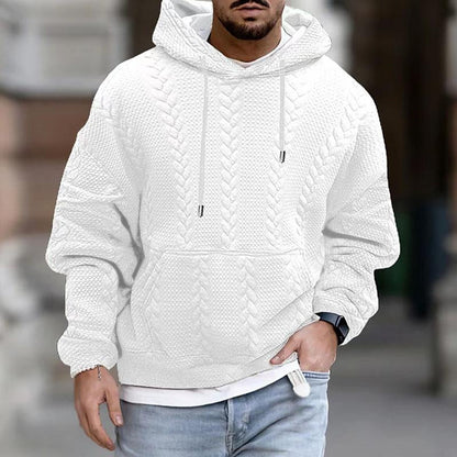 Sweat à capuche gris mélange torsadé homme