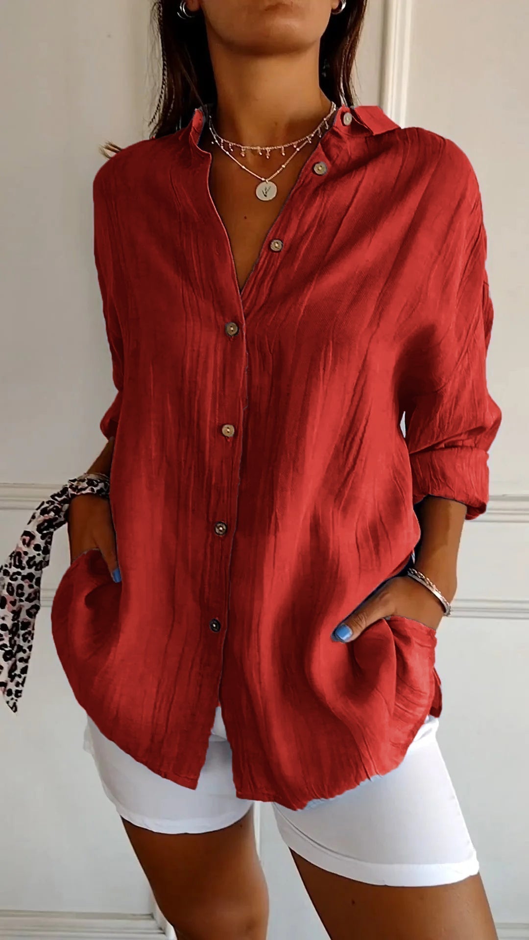 Chemise féminine douce Manches courtes