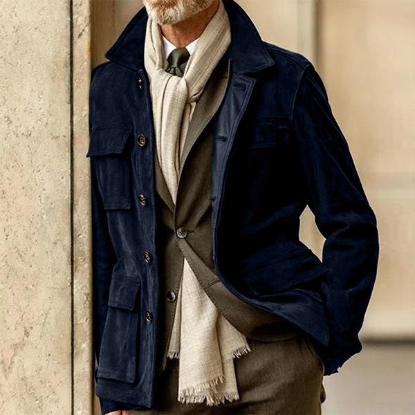 SurdiGent™ – Veste Homme en Suédine Élégante avec Poches Pratiques