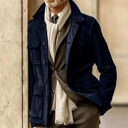 SurdiGent™ – Veste Homme en Suédine Élégante avec Poches Pratiques