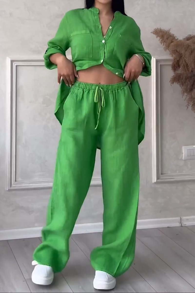Tenue Femme Élégante Noir Chemisier et Pantalon Chic